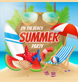 summer party on the beach poster design vector image