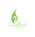 green leaf with flamingo logo design graphic vector image