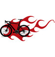 bicycle with flame and fire vector image