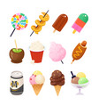 collection of common snacks for many parties vector image vector image