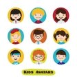 cute cartoon kids avatars set children vector image