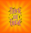 trick or treat poster vector image