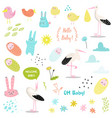 baby shower decorative elements set with stork vector image