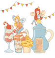 kitchen fairy merry christmas set vector image