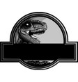 monochrome jurassic logo vector image vector image