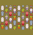 pattern with children in costumes for halloween vector image vector image