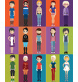 set people avatars with backgrounds vector image