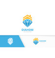 diamond and real estate logo combination vector image