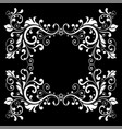 floral ornament black vintage frame vector image