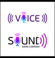 music logotype with text sound and voice vector image