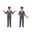 office african american man character in suit vector image