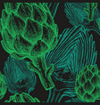 seamless pattern with artichoke vector image vector image