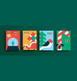 year geometric folk icon card set vector image vector image