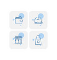 creative blue e commerce icons design vector image vector image