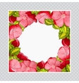 greeting card with watercolor frame of pink peony vector image vector image