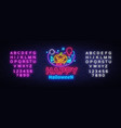 happy halloween neon sign design template vector image vector image