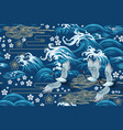 oriental sea seamless decorative pattern vector image