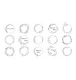 floral circular frame set vector image vector image