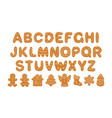 alphabet of gingerbread cookies and decorated vector image