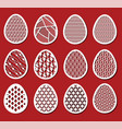 easter eggs set white ornamental textured eggs vector image vector image