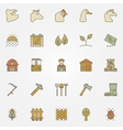 farm colorful icons collection vector image