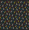 music note seamless pattern hand drawn sketched vector image vector image