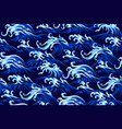 oriental sea seamless decorative pattern vector image