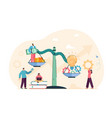 research of tiny employees price innovation vector image