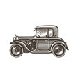 retro car drawing in sketch style side view vector image