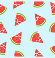 seamless watermelon slice smiling with glasses vector image vector image