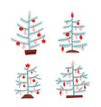 set scandinavian christmas trees nordic vector image