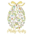 easter egg on white background vector image vector image