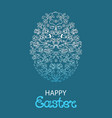 happy easter paschal egg from flowers and herbs vector image