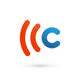 letter c wireless logo icon design template vector image