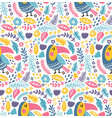 toucan bird pattern vector image vector image