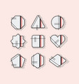 abstract black pop art emblems set on pink vector image vector image