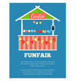 funfair poster with market candies counter vector image