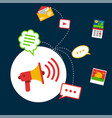 infographic social network concept megaphone backg vector image