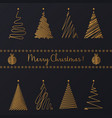 abstract hand drawing golden line graphic vector image vector image