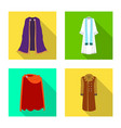 isolated object of material and clothing icon set vector image