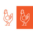 chicken linear logo vector image vector image