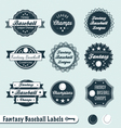 fantasy baseball labels vector image vector image