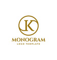 letter mark logo design concept initial k vector image vector image