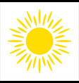 yellow sun icon isolated on white background flat vector image