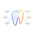 multicolored lines forming tooth sign surrounded vector image