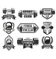 gym labels sport bodybuilding fitness equipment vector image vector image