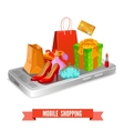 mobile shopping design vector image