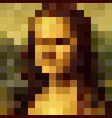 portrait mona lisa pixel art style graphic vector image vector image