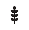 black icon on white background tree leaf vector image