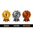 first place second place third place award medals vector image vector image